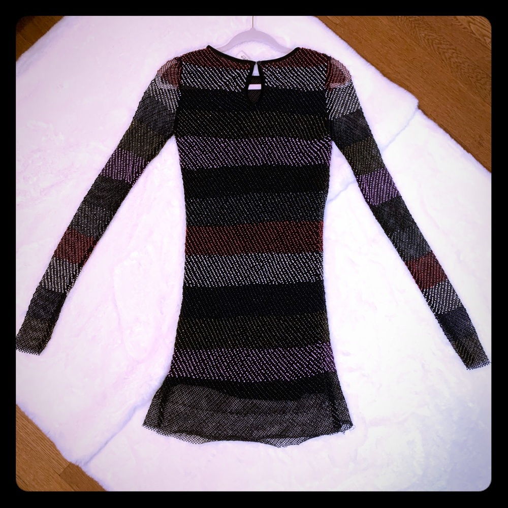 SOLD💕Hand Beaded Striped Dress (Meant Condition) - Picture 4 of 6